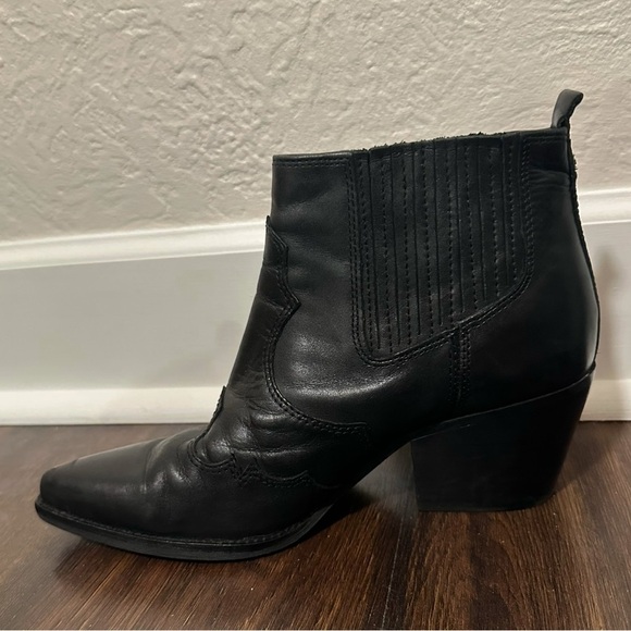 Sam Edelman Winona Leather Pointed Toe Cowgirl Western Heeled Ankle Booties Sz 8 - Picture 9 of 13